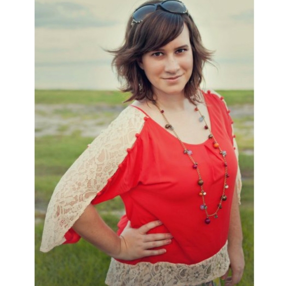 Anthropologie Tops - 5 FOR $25 ANTHROPOLOGIE A'REVE RED LACE BLOUSE